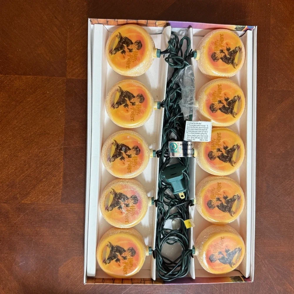 2 Sets Harry Potter 10 Globe String Lights Set‎ Kurt Adler 2000 Vintage w/ Box